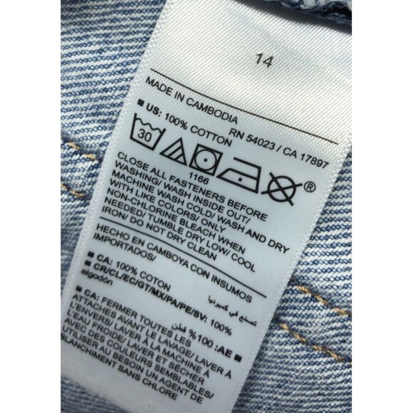 Old Navy Unisex Denim Jeans Size 14 Baggy Wide Leg Built In Tough Cargo Pocket - Picture 14 of 16